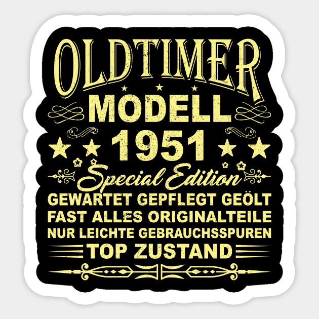 OLDTIMER MODELL BAUJAHR 1951 Sticker by SinBle